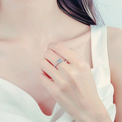 Oval Cut Moissanite Engagement Ring Bea