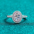 Oval Cut Moissanite Halo Engagement Ring Kay - Jewelry