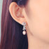 Oval Sterling Silver Long Pearl Drop Earrings for Brides