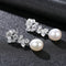 Oval Sterling Silver Long Pearl Drop Earrings for Brides