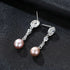 Oval Sterling Silver Long Pearl Earrings for Brides