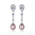 Oval Sterling Silver Long Pearl Earrings for Brides