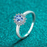 Pigeon Egg Moissanite Blue Stone Engagement Ring Gia
