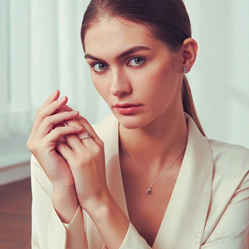 Pink Morganite Cushion Cut Sterling Silver Zircon Ring