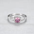 Pink Morganite Cushion Cut Sterling Silver Zircon Ring