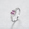 Pink Morganite Cushion Cut Sterling Silver Zircon Ring