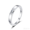 Platinum Plated Square Cut Promise Ring Lia