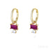 Purple Sterling Silver Cz Hoop Earrings Cia - Jewelry