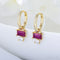 Purple Sterling Silver Cz Hoop Earrings Cia - Jewelry