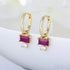 Purple Sterling Silver Cz Hoop Earrings Cia - Jewelry
