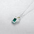 Rectangular Cut Sterling Silver Emerald Cross Chain
