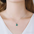 Rectangular Cut Sterling Silver Emerald Cross Chain