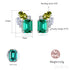 Rectangular Cut Sterling Silver Emerald Studs Earrings Anna