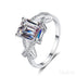 Rectangular Moissanite Emerald Cut Engagement Ring Eve