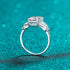 Rectangular Moissanite Emerald Cut Engagement Ring Eve