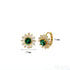 Retro 18k Gold Plated Sterling Silver Hoop Emerald Earrings