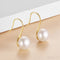 Retro Sterling Silver Freshwater Pearl Hook Earrings Flo