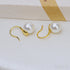 Retro Sterling Silver Freshwater Pearl Hook Earrings Flo