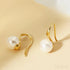 Retro Sterling Silver Freshwater Pearl Hook Earrings Flo