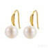 Retro Sterling Silver Freshwater Pearl Hook Earrings Flo