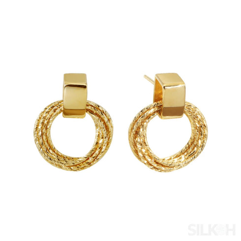 Retro Sterling Silver Multi Circle Drop Earrings Eve