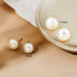 Retro Style Sterling Silver Freshwater Pearl Stud Earrings