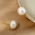 Retro Style Sterling Silver Freshwater Pearl Stud Earrings