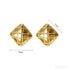 Rhombus Sterling Silver Pattern Stud Earrings Dia - Jewelry