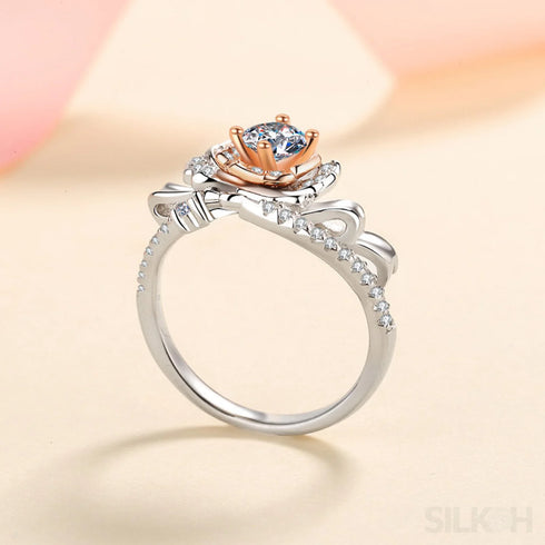 Rose Shaped Moissanite Engagement Ring Kim - Jewelry