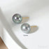 Round 18k Gold Plated Sterling Silver Pearl Stud Earrings
