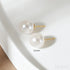 Round 18k Gold Plated Sterling Silver Pearl Stud Earrings