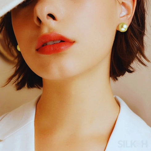 Round 18k Gold Plated Sterling Silver Pearl Stud Earrings