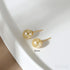 Round 18k Gold Plated Sterling Silver Pearl Stud Earrings