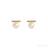 Round 18k Gold Sterling Silver Pearl Stud Bridal Earrings