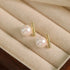 Round 18k Gold Sterling Silver Pearl Stud Bridal Earrings