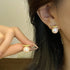 Round 18k Gold Sterling Silver Pearl Stud Bridal Earrings