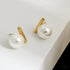 Round 18k Gold Sterling Silver Pearl Stud Bridal Earrings