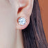 Round Four Prong Sterling Silver Zircon Inlaid Earrings Ora