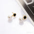 Round Gold Plated Sterling Silver Pearl Drop Stud Earrings