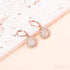 Round Retro Sterling Silver Opal Drop Bridal Earrings Cat