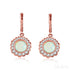 Round Retro Sterling Silver Opal Drop Bridal Earrings Cat