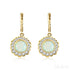 Round Retro Sterling Silver Opal Drop Bridal Earrings Cat