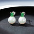 Round Sterling Silver Cz Pearl Stud Earrings Alyssa