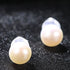 Round Sterling Silver Freshwater Pearl Stud Earrings Ada