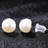 Round Sterling Silver Freshwater Pearl Stud Earrings Ada