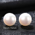 Round Sterling Silver Freshwater Pearl Stud Earrings Ada