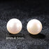 Round Sterling Silver Freshwater Pearl Stud Earrings Ada