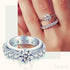 Round Sterling Silver Harmony Ring Set Alice - Jewelry