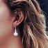 Round Sterling Silver Pearl Drop Earrings Ann - Jewelry