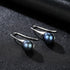 Round Sterling Silver Pearl Drop Earrings Ann - Jewelry
